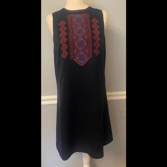 J. Crew Navy Embroidered Shift Dress - Picture 7 of 13